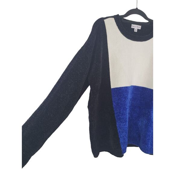 Rebecca Malone Colorblock Sweater XL Womens Crew Neck Long Sleeve Pullover Top - Picture 3 of 9